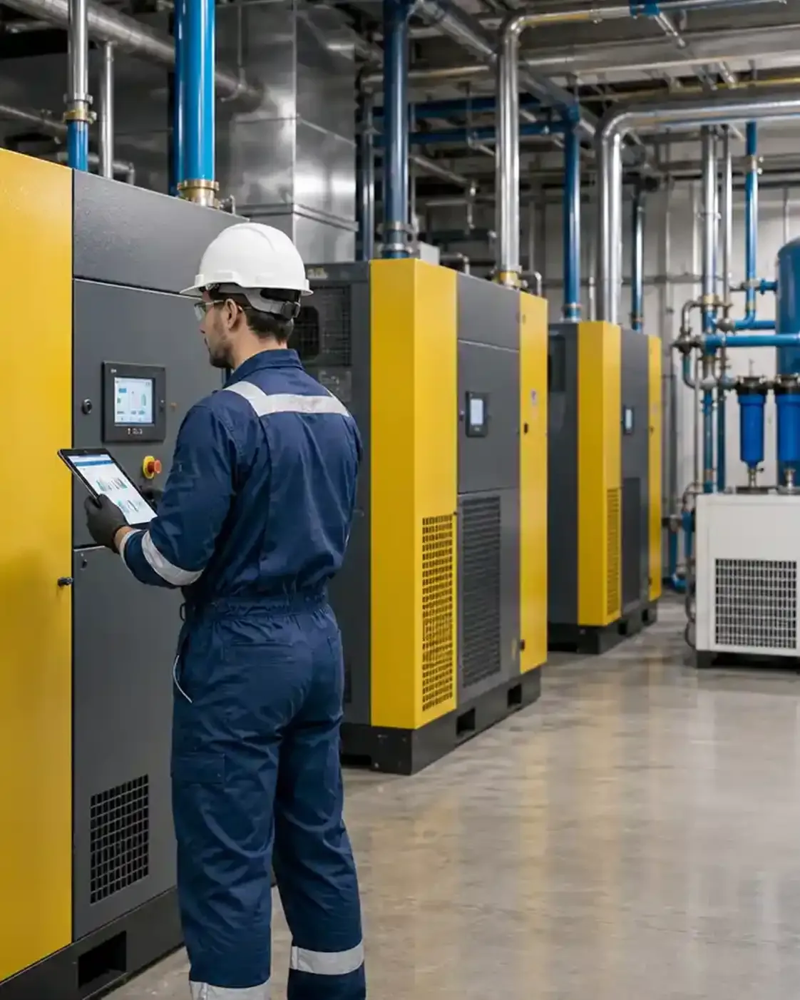 Monitoramento de sala de compressores com tablet - Air Parts