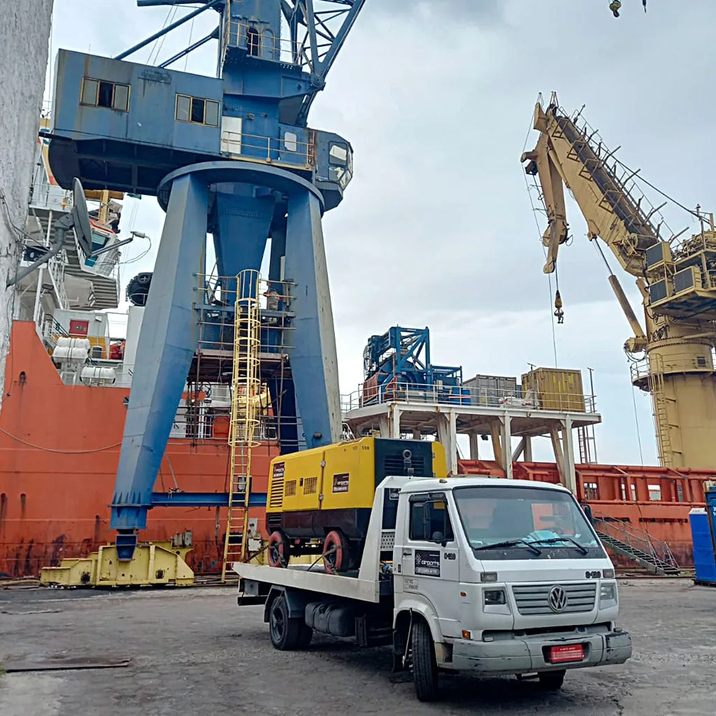 Compressor de ar a Diesel para locação Industrial e de obras civis rodoviárias