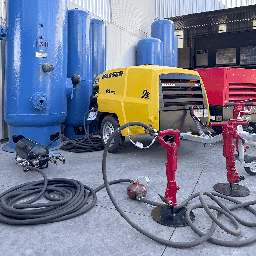 Compressor de ar a Diesel para locação Industrial e de obras civis rodoviárias