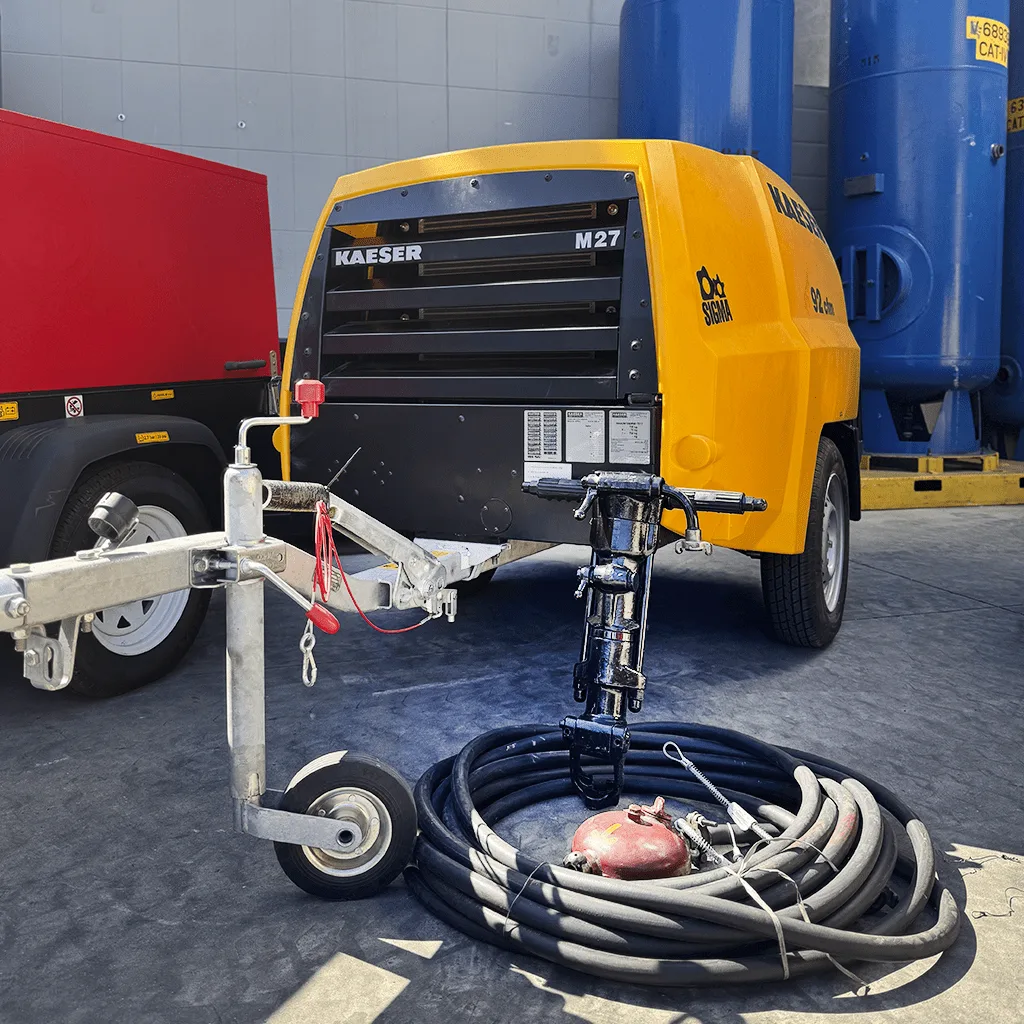Compressor de ar a Diesel para locação Industrial e de obras civis rodoviárias