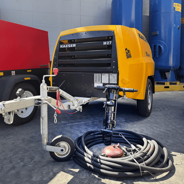 Compressor de ar a Diesel para locação Industrial e de obras civis rodoviárias