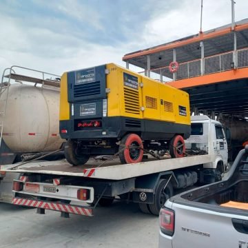 Compressor de ar a Diesel para locação Industrial e de obras civis rodoviárias